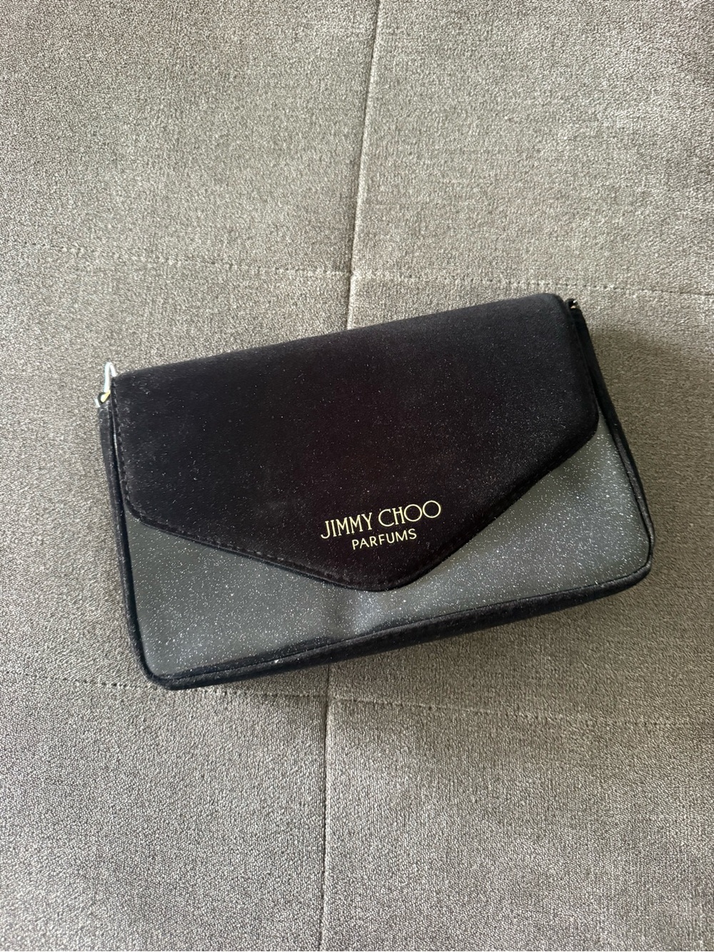 Jimmy Choo Black Glitter Envelope Wristlet